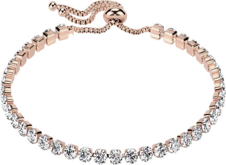 Star Piercing Kette Verstellbar rosegold mit Kristallen silber (Chirurgenstahl 316L)