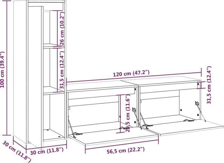 Actual product image VidaXL TV cabinet (60 x 30 x 35 cm)