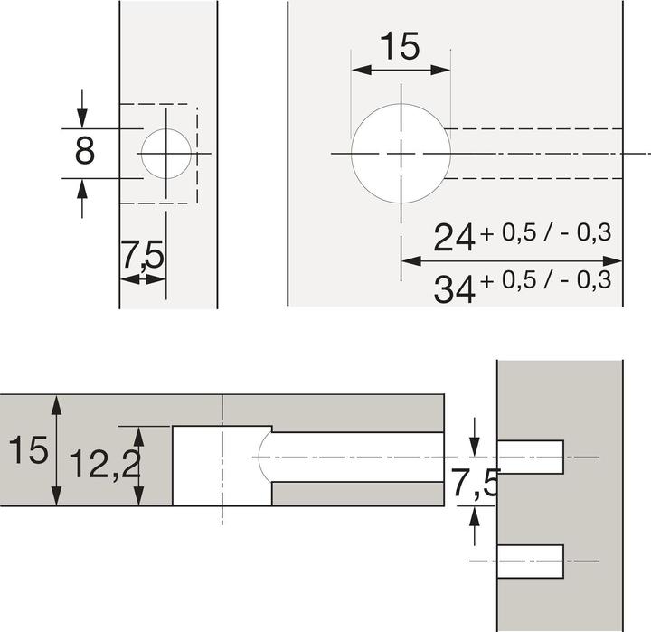 Produktbild Hettich Rastex 15 (Verbindungsbeschlag, 1 Stk.)