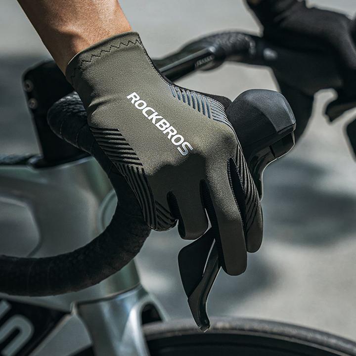 Actual product image Rockbros cycling gloves spring/summer/autumn, full, size: XL - black (XL)