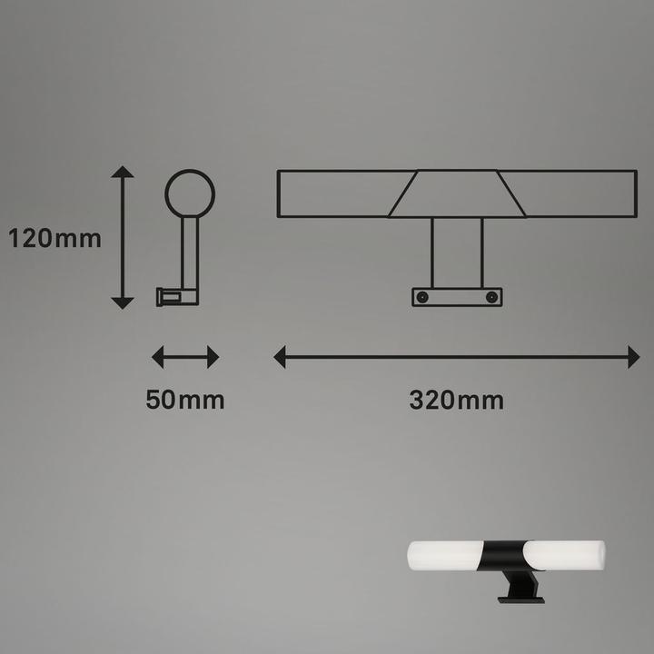 Produktbild Briloner LED Bad-Spiegelleuchte, schwarz, LED/7W (800 lm)