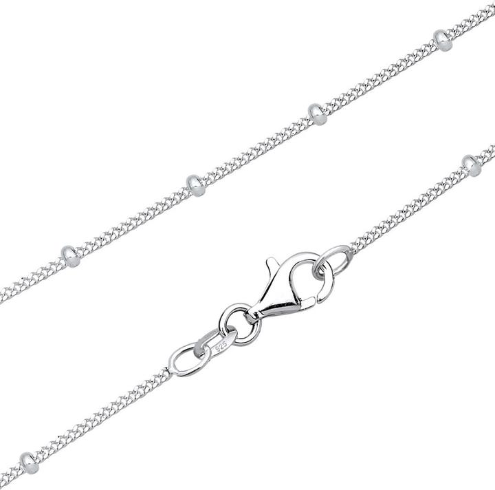 Produktbild Elli Halskette Basic Panzerkette Kugeln Trend Fein 925 Silber (925er Sterling Silber, 60 cm)
