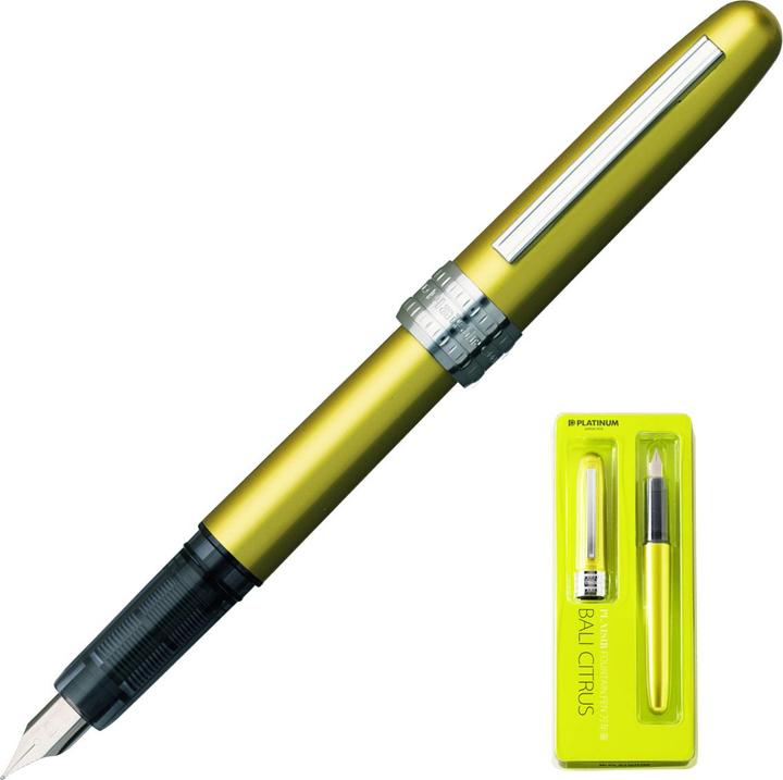 Actual product image Platinum Plaisir fountain pen, blister, bali citrus
