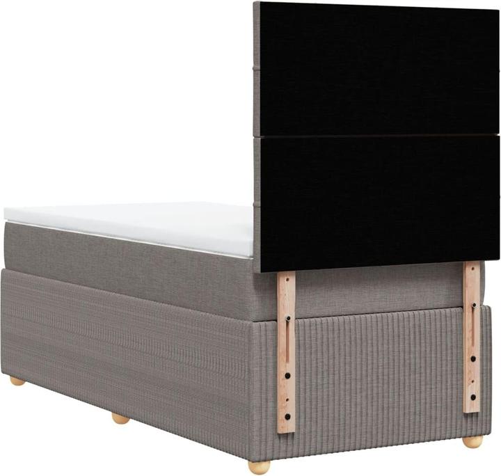 Produktbild VidaXL Boxspringbett Einzelbett Polsterbett Bett Matratze Taupe 80x200cm Stoff (80 x 200 cm, 80 x 200 cm)