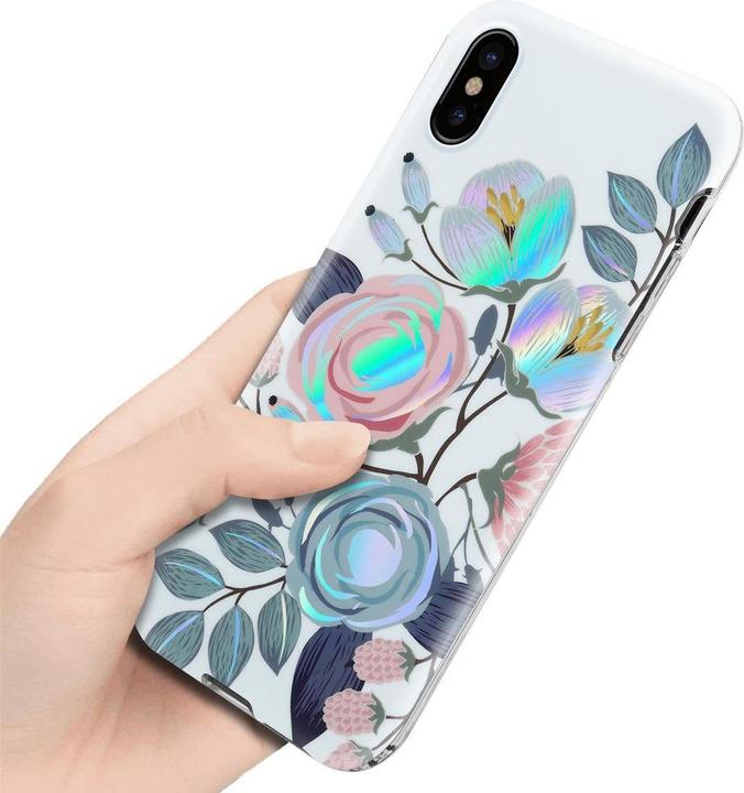 Produktbild Cadorabo IMD TPU Bunte Blumen & Blätter Cover (Apple iPhone XS Max)
