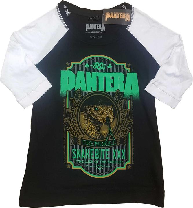 Pantera Snakebit XXX Label (Black, Wh) Raglan (Girlie)