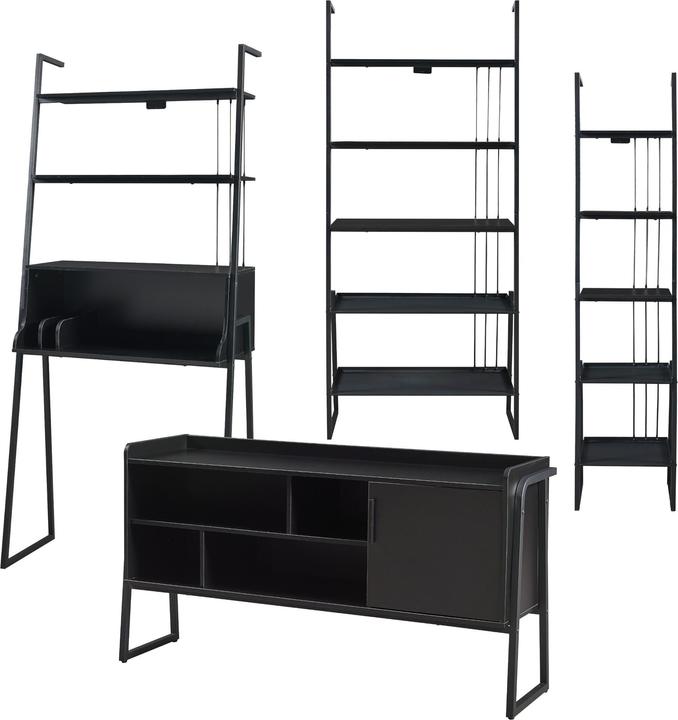 Actual product image En.Casa Storfjord 4-piece furniture set 1xdesk, 2xshelf, 1xTV cabinet