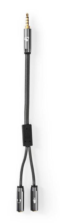 Produktbild Nedis Stereo-Audiokabel - 3.5 mm Stecker - 3.5 mm Buchse - Vergoldet - 0.20 m - rund - Anthrazit/G (0.20 m, 3.5mm Klinke (AUX))