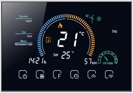 Produktbild Renov8 Smart Wi-Fi Thermostat with color LCD for fan-coil 2/4 pipe - compatible 86x86 and round 60mm box