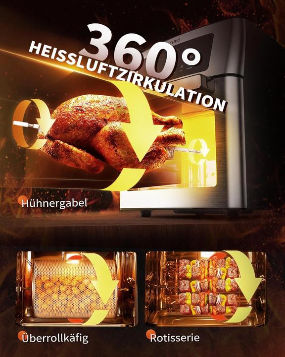 Actual product image Zachvo Heissluftfritteuse XXXL mit Zubehörpaket