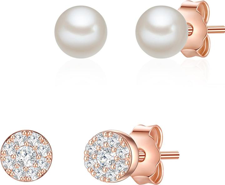 Immagine prodotto Glanzstücke München Donna Argento Cubic Zirconia Perla d'acqua dolce coltivata Oro rosa - 23822 (Argento)