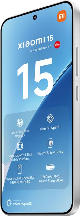 Image du produit Xiaomi 15 (512 Go, Blanc, 6.36", Double SIM, 50 Mpx, 5G)