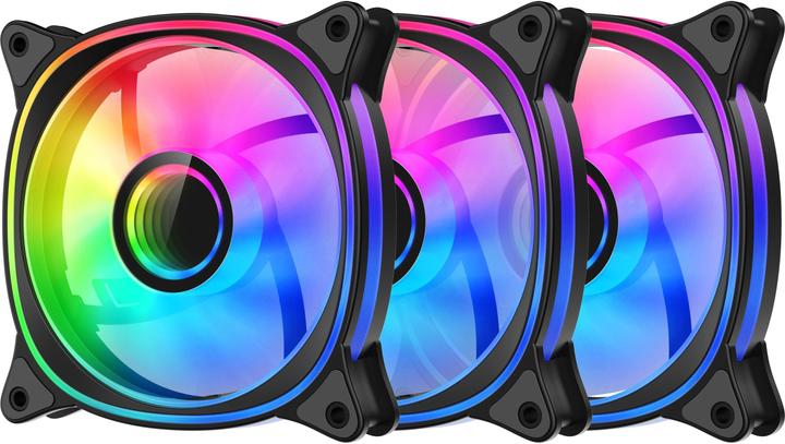 LC-Power Housing fan 3x120mm black,ARGB,4Pin PWM (120 mm, 1 x)
