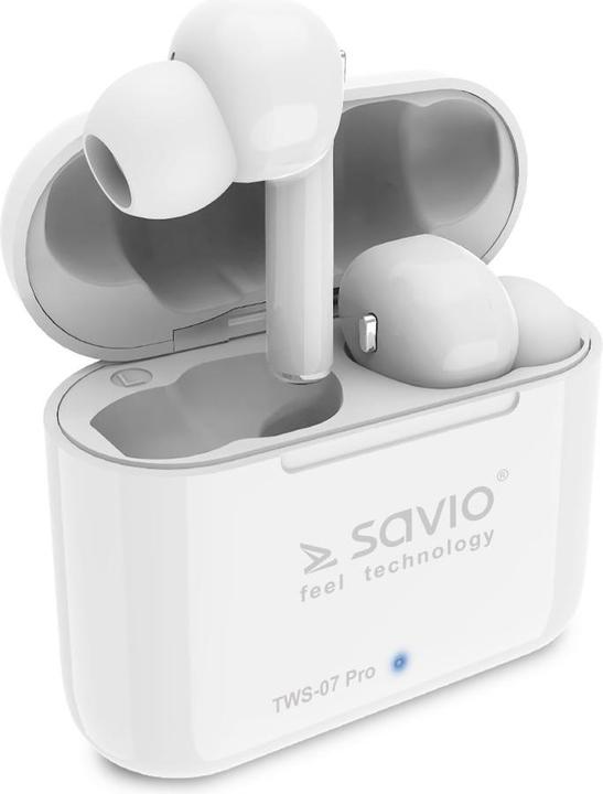Actual product image Savio TWS-07 PRO Bluetooth Earphones Headphones White (4 h, Wireless)