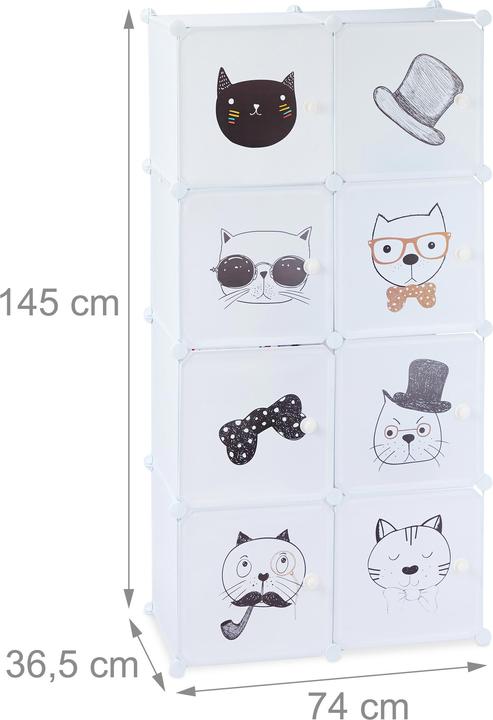 Image du produit Relaxdays Unité de placard modulaire à emboîtement, design Cat