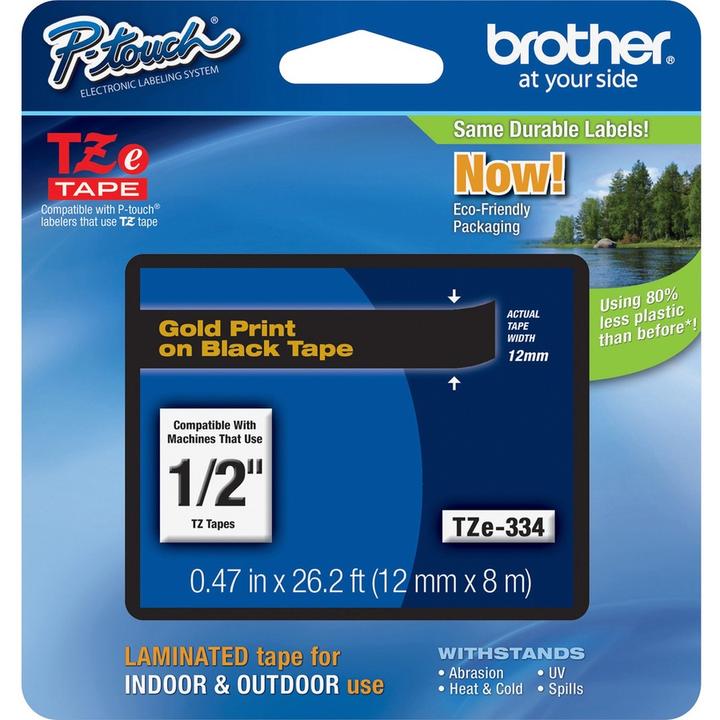 Produktbild Brother Tze-334 (1.20 cm, Gold, Schwarz)