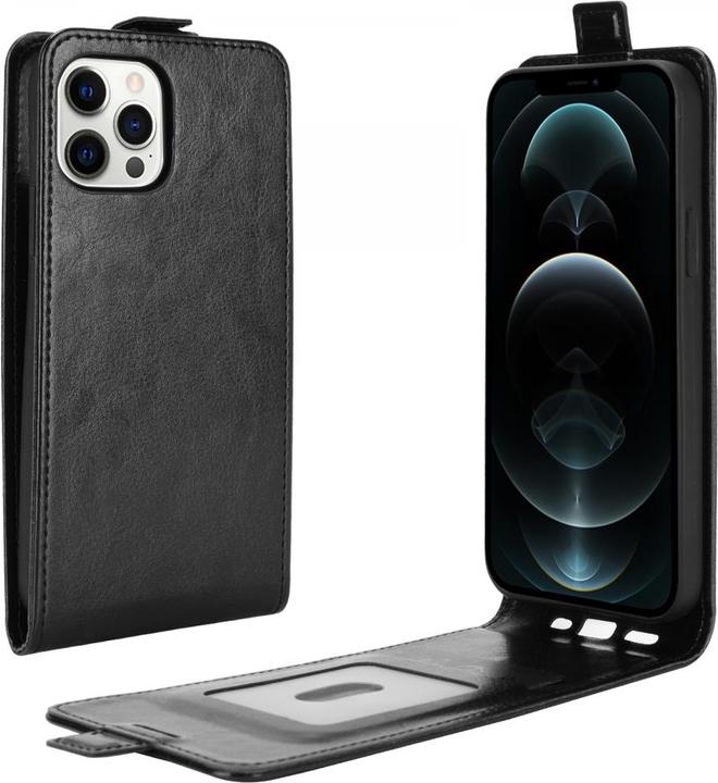 Produktbild Screenguard iPhone 12 Pro Leder Hülle Ledertasche aufklappbar nach unten (Apple iPhone 12 Pro)