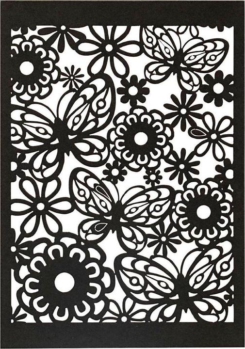 Actual product image Creativ Company Black patterned cardboard, 10 pcs. (200 g/m², 10 x)