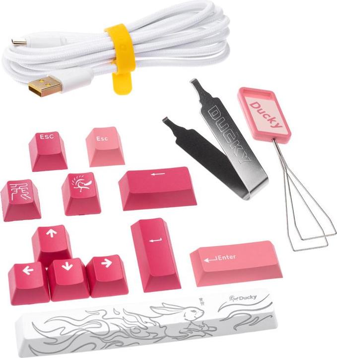 Actual product image Ducky One 3 Gossamer Pink TKL, toetsenbord (US, Cable)