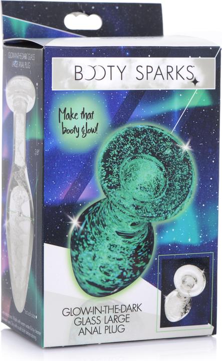 Actual product image XR Brands GlowInTheDark GlasAnalplug Klein