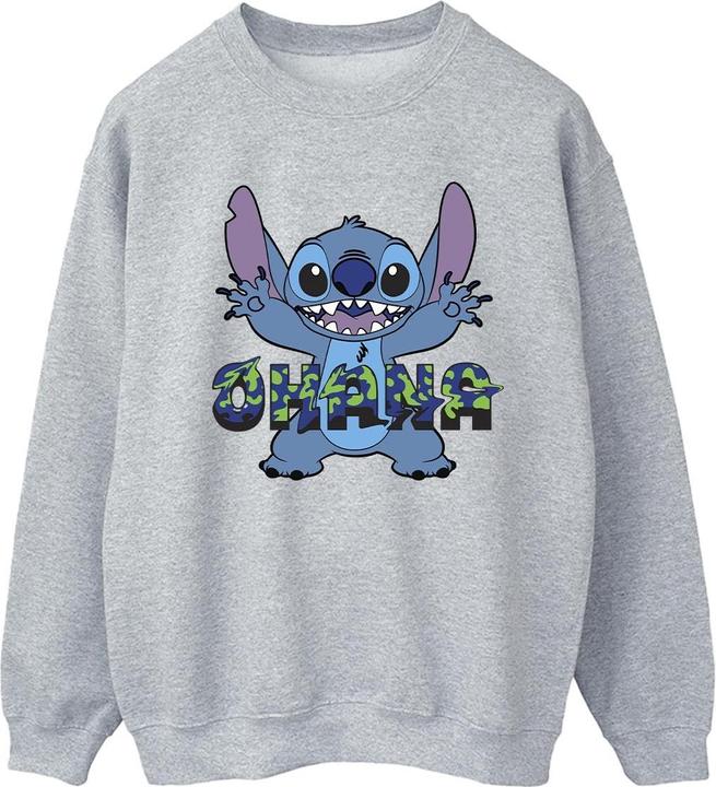 Disney Lilo And Stitch Ohana Blue Glitch Sweatshirt (M)