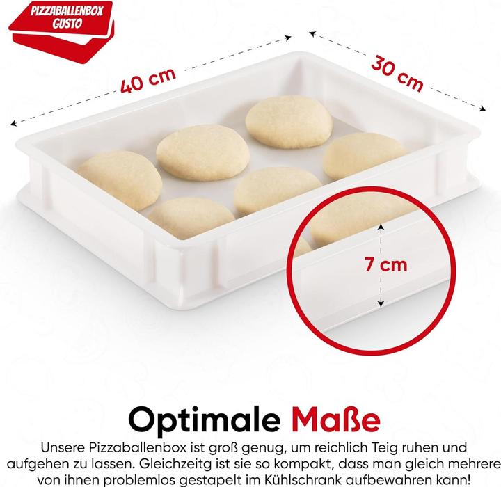 Image du produit Die Boxfabrik Pizzaballenbox für Pizzateig (2 Boxen + 1 Deckel)