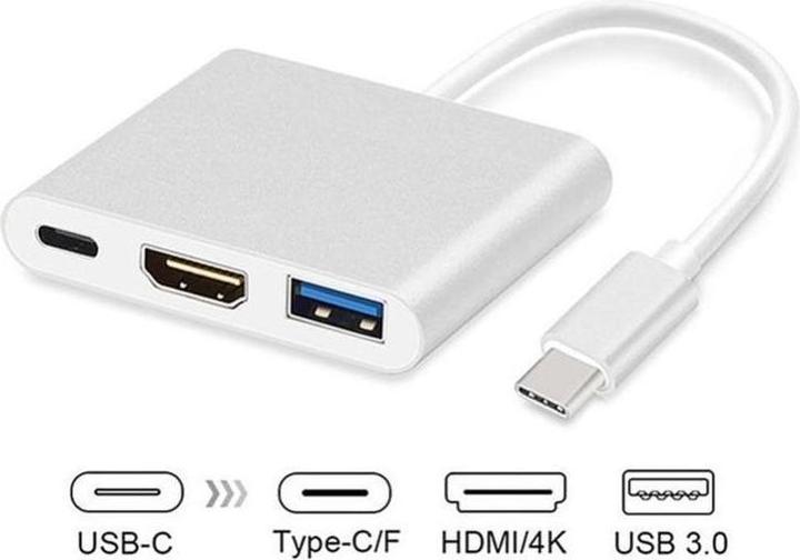Produktbild Maclean MCTV-840 USB-Grafikadapter 4096 x 2304 Pixel Silber (USB-C, 3 Ports)