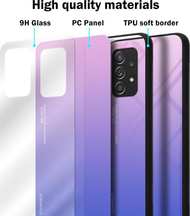 Productafbeelding Cadorabo TPU 2 Kleuren Glazen Hoesje (Samsung Galaxy A52, Samsung Galaxy A52 5G, Samsung Galaxy A52s 5G)