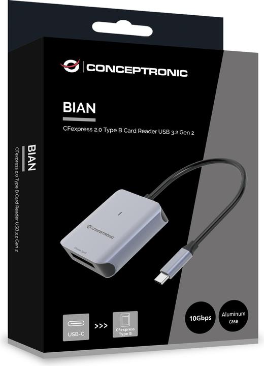 Image du produit Conceptronic Lecteur de cartes USB 3.2 Gen2 Typ-B CFEXPRESS 2.0 sw (USB 3.2 Gen 2)