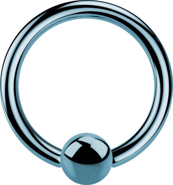 Star Piercing Micro Ball Closure Ring hellblau mit Titanium Schicht (Chirurgenstahl 316L, ohne Messing)
