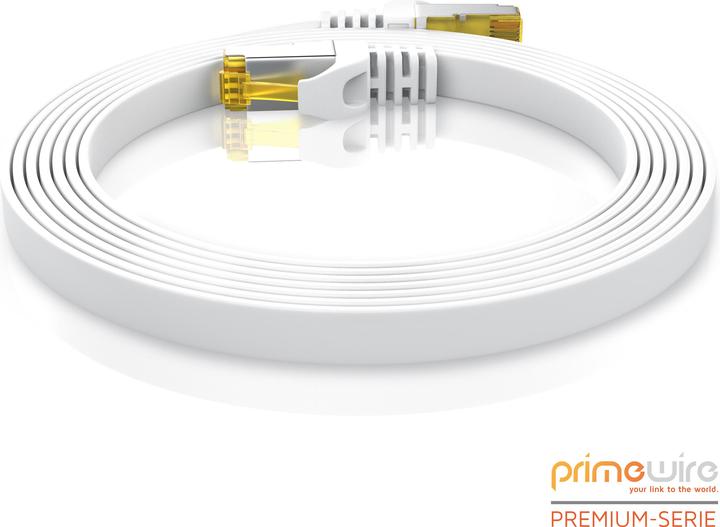 Produktbild Primewire CAT.7 Netzwerkkabel flach - Ethernet Gigabit Lan Kabel RJ45 - Patchkabel - komp. CAT.5 CAT.6 CAT.8 (U/FTP, CAT7, 10 m)