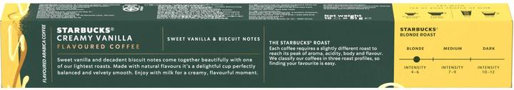 Valeurs nutritives et ingrédients Starbucks Creamy Vanilla par Nespresso (10 x Port.)