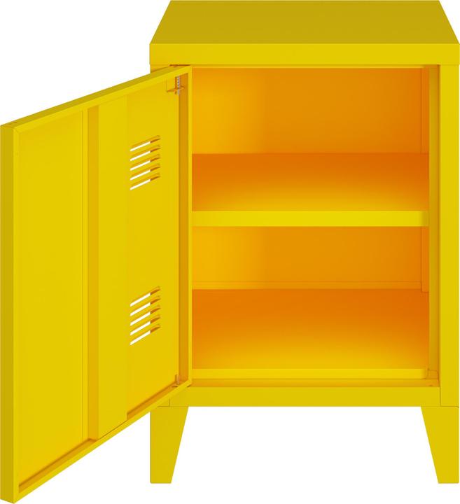 Actual product image En.Casa Nachtschrank Inari Türgriff rechts Stahl Gelb