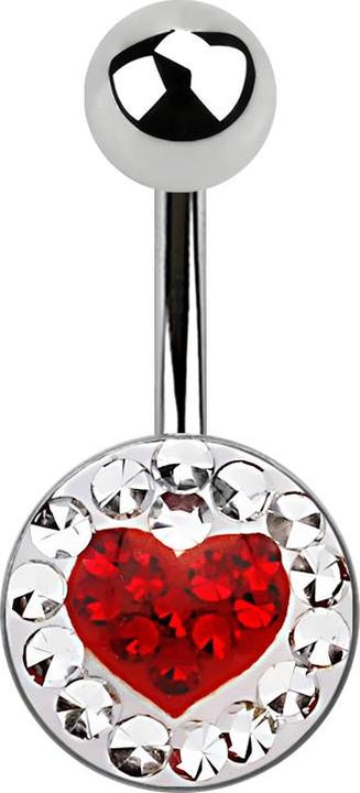 Star Piercing Banane silber mit Herz (ohne Messing, Chirurgenstahl 316L)