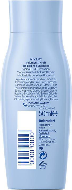 Produktbild NIVEA Volume & Strength pH-Balance Mini (50 ml, Flüssiges Shampoo)