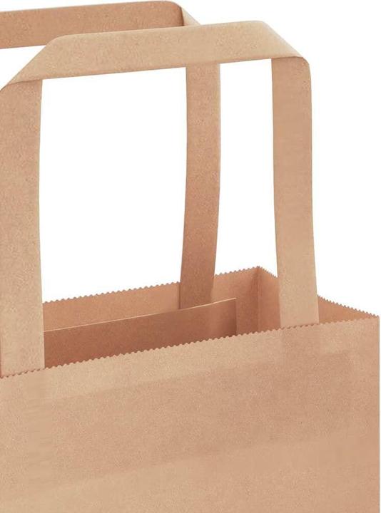 Produktbild VidaXL Kraftpapiertüten 250 Stk. mit Henkel Braun 45x17x48 cm Papiertüte (Geschenktüte, 250 x)