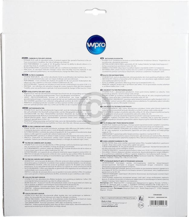 Produktbild WPRO Kohlefilter Whirlpool 484000008789 270mmØ Typ26 für Dunstabzugshaube