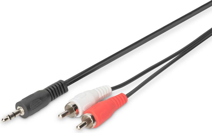 Produktbild Digitus ASSMANN Audio Adapterkabel stereo 3.5mm - 2x RCA 1,50m CCS 2x0.10/10 geschirmt M/M schwarz (1.50 m, Cinch, 3.5mm Klinke (AUX))