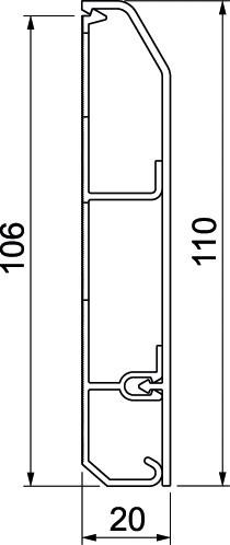 Actual product image OBO Bettermann Skirting Trunking SL Set 20x110 9010, 6132274 (Duct, 200 cm)