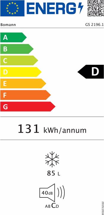 Energie-Label Bomann GS 2196 (Freistehend, 85 l)