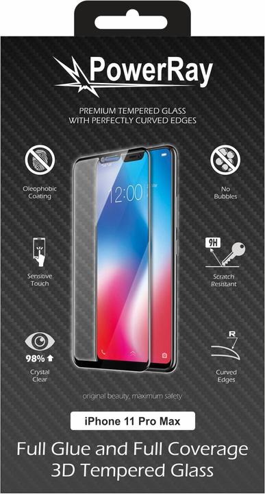 Immagine prodotto PowerRay Vetro pieno di colla (1 Pezzo/i, Apple iPhone 11 Pro Max)