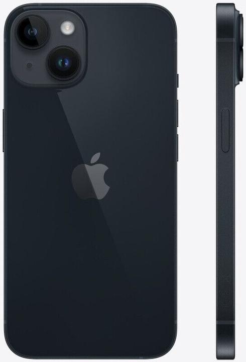 Produktbild Re!commerce iPhone 14 (128 GB, Midnight, Schwarz, 6.10", 12 Mpx, SIM + eSIM, A / Wie neu)