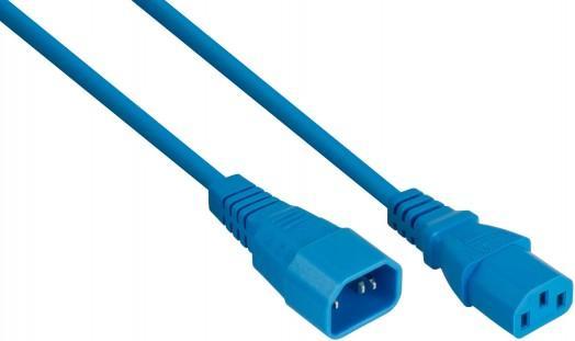Kabelmeister IEC appliance extension IEC appliance plug C14 to IEC appliance socket C13, blue, 1.00mm² (5 m, C14)