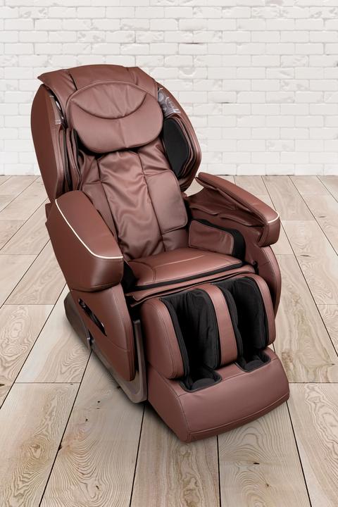 Actual product image PureHaven Massage chair kneading and tapping massage heating function Bluetooth USB voice control brown p