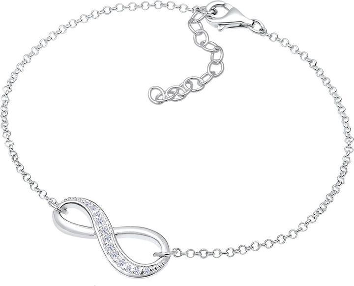 Elli mit Infinity Symbol und Zirkonia Kristallen (18 cm, Sterling Silber)
