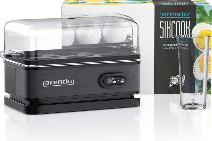 Immagine prodotto Arendo Caldaia per uova, a 6 pieghe, in acciaio inox, funzione keep warm, durezza regolabile, per 6 uova