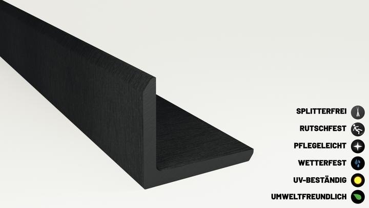 Produktbild ® WPC Abschlussleisten 5er Set Anthrazit 220cm Winkelprofil 5,5 x 4,5cm (5 x)