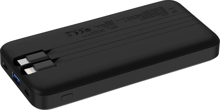 Produktbild Xlayer Powerbank 10.000 mAh mit zwei integrierten Kabeln PD 20W Black (10000 mAh, 20 W, 37 Wh)