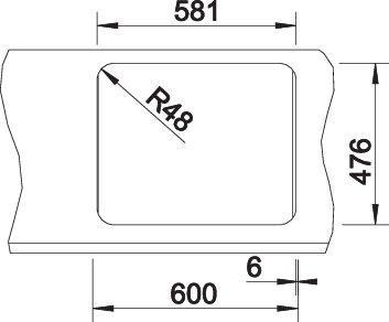 Actual product image Blanco Lantos 6-IF (Fitted sink, 48.80 cm, 59.30 cm)