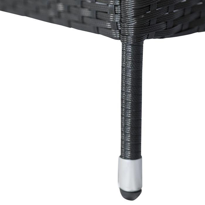 Produktbild Swisshandel24 Polyrattan Gartenbank Gartensofa Sitzbank mit Tisch 2-Sitzer Stahl Schwarz B133xT63xH84cm